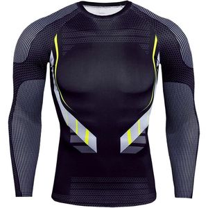 Custom Gym Rash Guard Long Sleeve For Men Swim <b>Surf</b> Bjj Mma Athletic Compression Shirt Quick Dry Breathable <b>Printed</b> Workout - Product Image 1