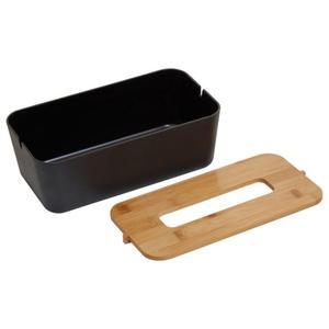 Boîte à mouchoirs blanche moderne avec couvercle en bois, design nordique, rangement pratique - Product Image 4