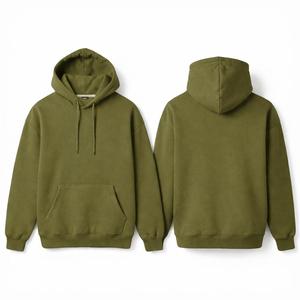 Sweat à capuche doublé brodé uni pour homme, automne-hiver, 100% coton polyester, haute qualité, logo personnalisé, pull-over écologique - Product Image 3