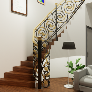 Barandilla de Escalera Premium – Barandilla de Hierro Forjado para Interiores con Estructura de Acero Resistente y Opciones de Diseño Decorativo Elegantes - Product Image 5