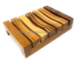 Porte-savon en bois naturel fabriqué à la main Support de bar de qualité supérieure avec conception facile à drainer pour salles de bains de luxe et hôtels spa - Product Image 1