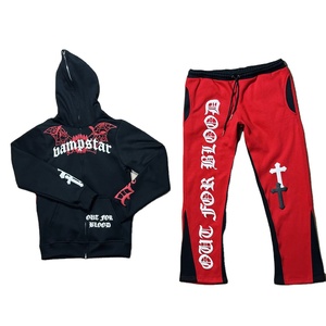 Top tendance jeunesse sweat à capuche de haute qualité 100% coton Street Wear impression couleur personnalisée fermeture éclair thermique survêtement col à capuche - Product Image 1