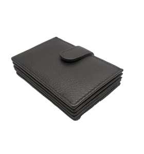 กระเป๋าสตางค์หนังแท้แบบสั้นเรียบง่าย ปิดด้วยกระดุม เหมาะสำหรับใส่บัตรประจำตัวพนักงานสำนักงาน บัตรธุรกิจ บัตรเดินทาง ราคาดีที่สุด - Product Image 1