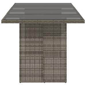 Mesa de Jardín de Ratán PE Gris con Acero con Recubrimiento en Polvo y Tapa de Vidrio Templado - Product Image 5