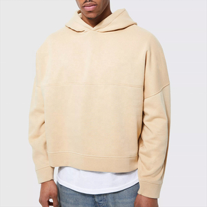 Sweat à capuche personnalisé coupe classique, teint en pièce, avec logo frontal, service OEM, coton épais 450 g/m², sans cordon, vierge, pour homme, hiver - Product Image 2