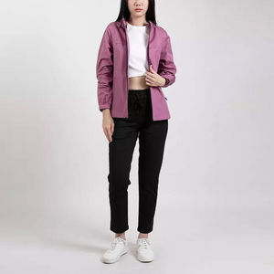 <b>Women</b> Hooded Blouson <b>Jacket</b> Lightweight Windproof Zipper Closure Full Sleeve Solid Color Spring Outerwear - Product Image 6