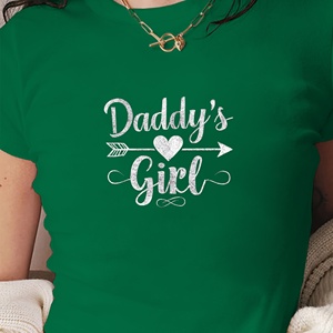 <b>Daddy</b> s Girl with heart and arrow women's fashion short <b>t</b>-<b>shirt</b> - Product Image 2