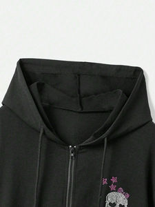 เสื้อฮู้ดผู้ชายประดับเพชรพลอย ผ้าฝ้าย 100% คุณภาพพรีเมียม ระบายอากาศได้ดี ไม่ยับง่าย เป็นมิตรต่อสิ่งแวดล้อม เหมาะสำหรับฤดูใบไม้ร่วง สามารถปรับแต่งได้ - Product Image 3