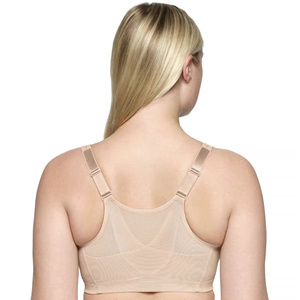 Sujetador deportivo para mujer, color marrón liso, espalda cruzada, sin costuras, de alto soporte, transpirable, para yoga y entrenamiento, de Spandex/Nylon en la parte delantera - Product Image 2