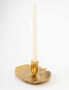Candelabro de Latón con Forma de Hoja Dorada, Resistente al Calor, Decoración para el Hogar - Product Image 1