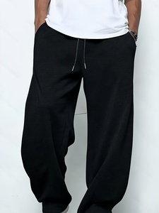 Pantalon de jogging unisexe en molleton ample et chaud pour l'hiver, coupe décontractée, style streetwear - Product Image 4