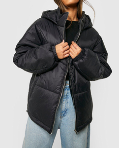 Premium Quality Durable Washable <b>Ladies</b> <b>Winter</b> Waterproof Lightweight Solid Hooded Puffer Coat Casual Warm Breathable Coat - Product Image 6