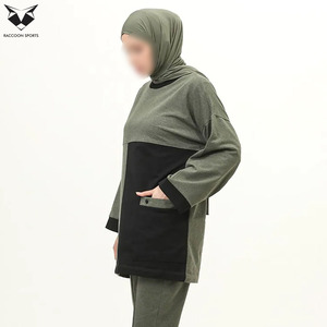 Outdoor <b>Modest</b> Sportsuit Tracksuits Women Big Pocket Patchwork Top and Pants <b>Set</b> Muslim Hiking Activewear - Product Image 6