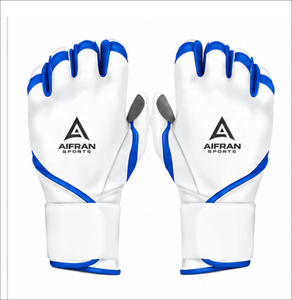 Gants de frappe en cuir AIFRAN, blancs et bleus, rembourrés, fermeture à boucle, unisexe, pour adultes, entraînement confortable, tailles XL-XXL - Product Image 1