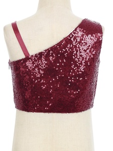 Top de Lentejuelas Brillantes de Color Sólido para Niñas de 6 a 16 Años, para Banquetes, Bodas, Celebraciones, Elegante Chaleco Largo para Fiestas y Eventos - Product Image 5