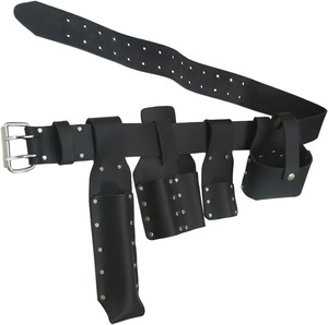 Ceinture d'échafaudage en cuir véritable OEM/ODM, robuste, avec pochette à outils et boucle pour marteau, pour ouvriers du bâtiment professionnels. - Product Image 6
