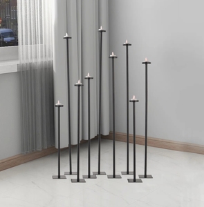 Wholesale <b>Black</b> Metal Floor Candle <b>Holder</b> Set Tall Freestanding Taper <b>Candlestick</b> Stands Event Wedding Venue Home Decor - Product Image 3