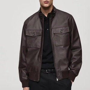 Clush 2026 Bestselling <b>Long</b> Sleeve <b>Men's</b> Leather <b>Jacket</b> Stand Collar Front Premium Quality Vintage Custom Streetwear Winter - Product Image 2