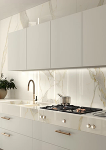 Italy Laminam Calacatta Michelangelo White Marble Sintered Stone Slab 12mm Polished <b>Matt</b> for Kitchen Countertop Dining <b>Table</b> - Product Image 3