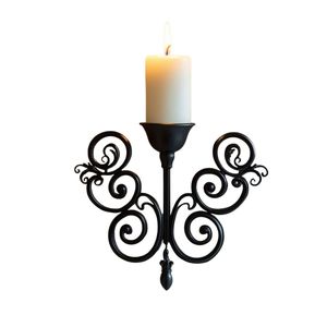 Porte-bougie vintage en métal forgé à la main, support de bougie pilier en fer forgé antique en forme de S pour la décoration de la maison, du bureau ou du restaurant - Product Image 4