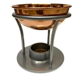 Round Incense Burner Metal Bakhoor Holder Copper Bowl Stainless Steel Stand Handmade Aromatherapy Diffuser for <b>Home</b> Spa - Product Image 2