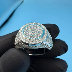 Anillos de Moissanita Chapados en Oro de Plata Esterlina 925 para Hombre, Estilo Hip Hop, con Piedras VVS Engastadas en Puntas, Certificados IGI, Personalizados, ¡Gran Oferta! - Product Image 2