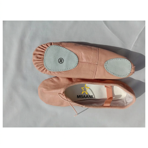 Zapatos de ballet suaves MBAANI, parte superior de cuero genuino, forro de algodón, zapatos de baile planos para mujer - Product Image 6