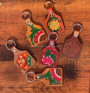 Llaveros de cuero tallados a mano, llaveros de cuero con forma exótica bonita, accesorios de cuero, llaveros bonitos para unisex - Product Image 6