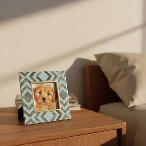 Lumiara Signature <b>Resin</b> Photo Frame – Contemporary Handmade Inlay Picture Display with Artistic Monochrome Design, Custom Size & - Product Image 1