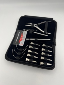 Kits d'outils d'extension de cheveux en acier inoxydable de qualité chirurgicale argent poli Micro lien perle ouvre pince crochet et boucles poignées - Product Image 5