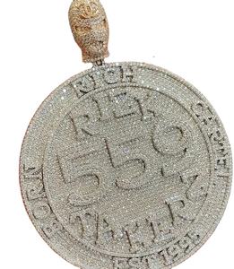 Pendentif personnalisé en moissanite de forme ronde, magnifique pendentif en argent sterling avec moissanite, cadeau pour elle - Product Image 1