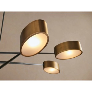 FABULOUS IMPEX CL-04 Lámpara de Techo Colgante de Latón Moderna y Lujosa con Seis Pantallas Cilíndricas en Forma de Círculo, Decoración Metálica - Product Image 4