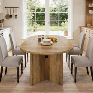 Tavolo da Pranzo Allungabile Moderno in Marmo con Sedie in Legno - Product Image 6