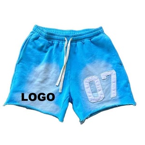 Pantalones Cortos de Playa Hechos a Mano con Patrón de Bordado Personalizado, Estilo Vintage, de Algodón Felpa, Efecto Desgastado por el Sol, Holgados, Tipo Bermuda - Product Image 3