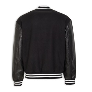 Wholesale Men Casual Wear Formal Varsity Jacket High Quality Plus Size Reversible Winter Sheep Leather Sleeves Standard - Product Image 2