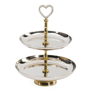 Soporte moderno para pasteles de metal, acabado plateado pulido, de hierro, para servir cupcakes y postres, para bodas, fiestas, restaurantes y decoración del hogar. - Product Image 2