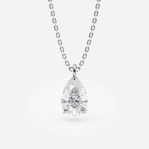 Pear Cut Lab-Grown Diamond Pendant Necklace _ 14K Gold Solitaire Drop, IGI Certified - Product Image 3