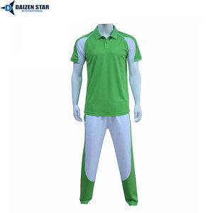 Uniforme de cricket pour homme DAIZEN STAR, vert et blanc, manches courtes, avec pantalon assorti, respirant, coupe classique, toutes saisons - Product Image 2