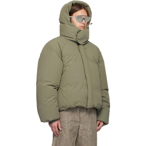 Veste d'hiver matelassée épaisse surdimensionnée vert olive à capuche pour homme, vente en gros personnalisée, du fabricant - Product Image 6