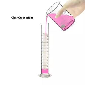 Wholesale Laboratory 250ml Clear Borosilicate <b>Glass</b> Hexagonal Base <b>Measuring</b> Graduated Cylinder - Product Image 1
