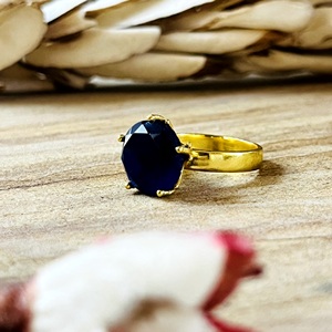 Hot Selling Boho <b>Statement</b> <b>Ring</b> Vintage Brass Jewelry Women 18k Gold Plated Minimalist Solitaire Engagement Wholesale/OEM/ODM - Product Image 5