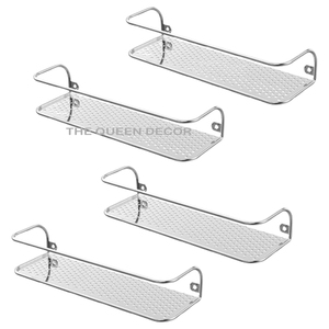 Elegant Design Sets Of 3 Stainless Steel Wire Metal Square Shape Silver Finished glass spice <b>rack</b> <b>Storage</b> Shelve - Product Image 3