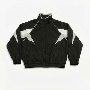 High Sales Custom Logo Black Men's Nylon <b>Wind</b> <b>Breaker</b> White Panels With Pants Sets For Summer Designer Streetwear Zipper Jackets - Product Image 2