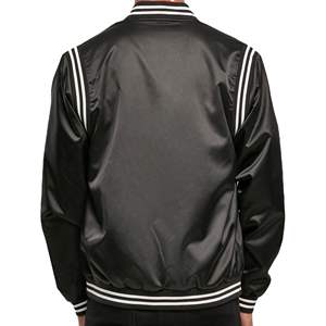 Chaquetas Universitarias para Hombre, Cuello Alto, Logotipo Bordado Personalizado, Chaqueta de Béisbol de Satén Transpirable, Vintage y Ecológica para Primavera - Product Image 6