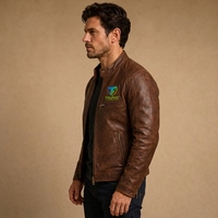 Veste en cuir pour homme de qualité supérieure, vêtements de mode pour homme, veste en cuir avec matériau en cuir véritable, doublure intérieure douce, coutures durables