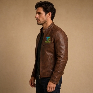 Premium <b>Men</b> <b>Leather</b> <b>Jacket</b> Fashion Apparel <b>Men</b> <b>Leather</b> <b>Jacket</b> With <b>Genuine</b> <b>Leather</b> Material Soft Inner Lining Durable Stitching - Product Image 6
