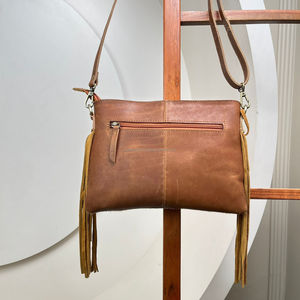 2025 nuevo bolso de mano de moda para mujer, bolso cruzado con flecos de cuero, bolsos de hombro de piel de vaca de diseñador de lujo de alta calidad - Product Image 6