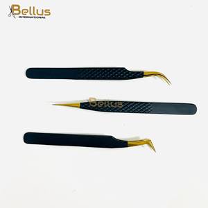 ชุดแหนบต่อขนตา Bellus International Professional Black 3 ชิ้น ปลายไฟเบอร์เรียบ ชุดแหนบตรงและโค้ง 45 องศา ทำจากสแตนเลสสตีล สำหรับต่อขนตา - Product Image 5