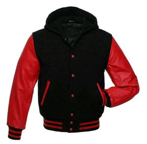 Chaqueta de invierno de lana de talla grande personalizada XL para hombre, letras de béisbol bordadas, tejido de punto, Mangas de cuero, servicio informal OEM - Product Image 4
