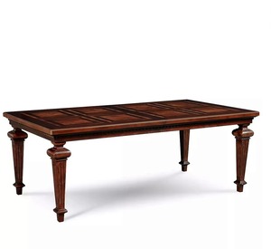 High Quality Modern Luxury Royal Eco-Friendly Durable Solid Teak Wood Carved Dining Table 6 Chair <b>Restaurant</b> <b>Set</b> - Product Image 4